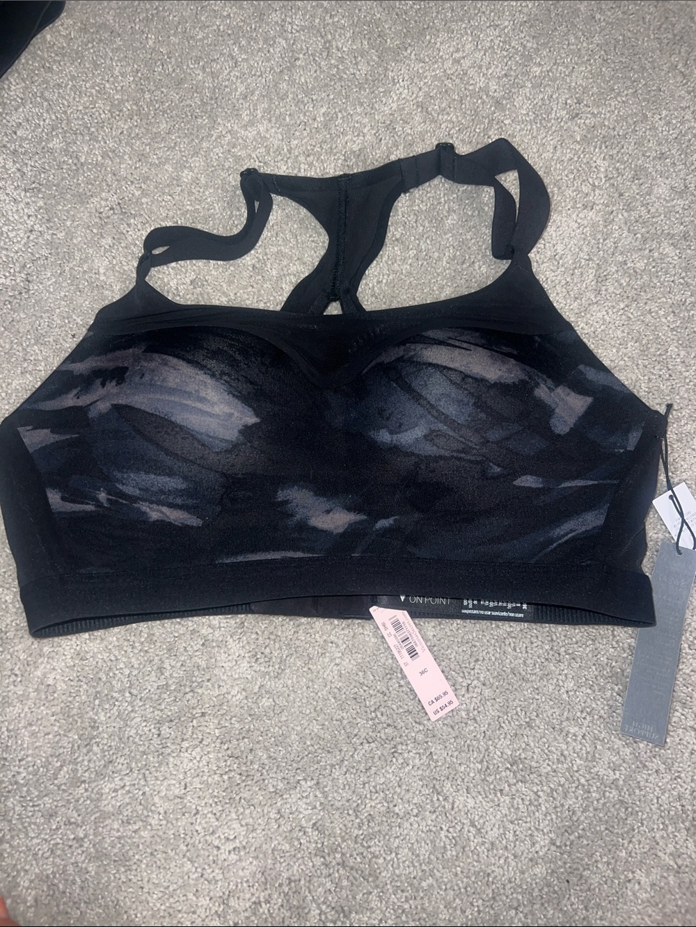 Victoria's Secret Black Camouflage Racerback Sports Bra